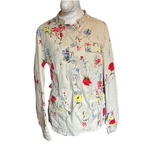 Gui Italy Floral cotton Button Blazer Jacket Womens 12